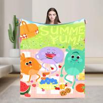Bumble Nums Animacinis Flanelinis Antklodas Super Paprastas Šiltas Patalynės Pledas Svetainei Kempingui Madingas Patalynės Užtiesalas Sofos Lovoje 75x90cm