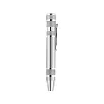 8-in-1 Multi-Tool Screwdriver: Aluminum Alloy Disassembly Pen with Interchangeable Flathead & Phillips Heads. Blue Clearance gray