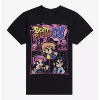 Game Scott Pilgrim EX pixel graphic unisex shirt Y2k Short Sleeve 100%cotton Men 2026 Harajuk XL blue