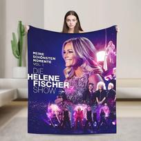 Helene Fischer Die Helene Fischer Show Meine Album Soft Blanket  Students Plush Throw Blanket Fluffy Flannel Bedspread Bed Cover 75x100cm (30x40inch) pink