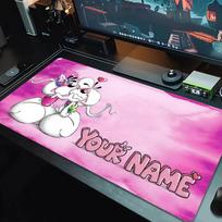 Custom Name diddl Mouse Pad Large Gaming Table Cushion Non-slip Laptop Tablet Big Mousepad XXL Mat Mini PC Playmat With Lock edge_XIA 30cmx60cm(11.8x23.6inch) white