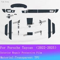 For Porsche Taycan (-2025) Interior Protective Film Anti-Scratch Cover Dashboard Center Console Screen Protector Sticker Kit For RHD gray