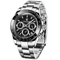 PAGANI DESIGN Daytona Chronograph Laikrodis PD-1644, Keraminis Rėmelis, Japonijos SEIKO VK63 Mechanizmas, Safyro Stiklas, 10 ATM, Vyriškas juoda