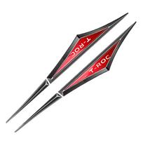 2Pcs for Volkswagen VW T-ROC Touran Rline GTI Golf 7 MK8 Scirocco 3D Alloy J219 Knife Emblem Car Body Side Door Blade Fender Sticker