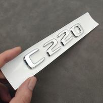3d ABS Chrome Black Logo C220 Emblem Letters MHJTS Car Trunk Badge For W204 W205 C 220 C220 Sticker Accessories