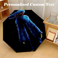 8 šonkaulių automatinis skėtis, Huggy Wuggy dizaino sulankstomas skėtis apsaugai nuo saulės ir lietaus, kelionėms Three-fold umbrella blue