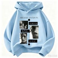 Vaikams gobtuvas Michael Jackson Pop karalius Amžinai spaudinys bliuzonas berniukams mergaitėms ilgomis rankovėmis su gobtuvu džemperis pop muzikos gerbėjams gatvės stilius 120