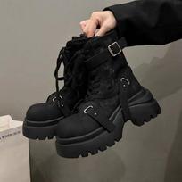 Super fire big head Martin boots women's 2026 new British style belt buckle handsome short boots thick-soled wear-resistant locomotive boots 40 juoda
