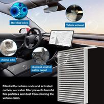 Cabin Air Filter For Tesla Model S Air Filter HEPA With Activated Carbon For 2012-2015 Model S 1035125-00-A-A91R NONE pilka spalva