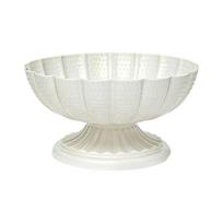 Compote Bowl Vase Metal Bowl with Raised Foot and Pedestal Finish, Flower Holder for Shelf, Table, and Entry Display balta