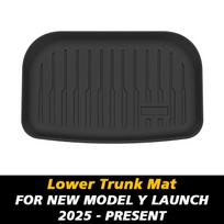 TEKSY For Tesla New Model Y 2026 2025 Juniper  Front and Back Trunk Mat TPE Carpet Waterproof Weather-resistant Pads Layer Mats black