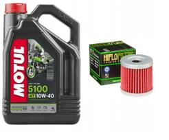 Motociklo tepalas MOTUL 5100 4T 10W40 4 l ir HIFLO HF139 alyvos filtras