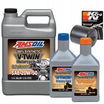Alyvos rinkinys Harley AMSOIL 20W50 varikliui su MCV, MVT sankaba ir MVP filtru