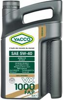Variklio alyva YACCO VX 1000 FAP 5W40, 5 l
