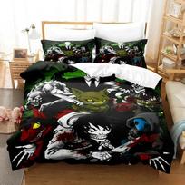 Jeff and Jane Creepypasta Bedding Set Single Twin Full Queen King Size Bed Set Adult Kid Bedroom Duvet cover Sets 3D Print Anime 70x133cm 2pcs black