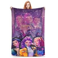 Huntrix KPop Demonų Medžiotojai Mira Zoey Rumi Antklodė Iškylai Flanelinė Antklodė Laukiantiems Minkštas Dizainas Kokybiška Lovatiesė Dovana 76x102cm pink