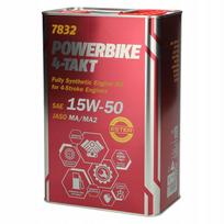 Variklio alyva Mannol 4-Takt Powerbike 15W50 motociklams, 4 l, MA/MA2, 7832