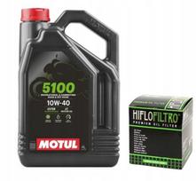 Variklio alyva Motul 5100 10W40 4L ir filtras HF138 Suzuki GSX, GSF, SV, DL 650/600/1200