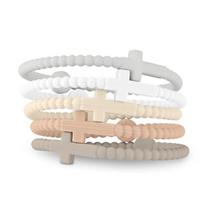 Trendy Macaron Silicone Cross Bracelet for All Ages white