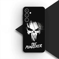 Telefono dėklas Samsung Galaxy S25 S24 S23 FE Ultra Plus S7 Edge S25+ S23+ A56 5G Korpusas Dėklas The Punisher Avengers Marvel Kaukolė Galaxy S24+ black
