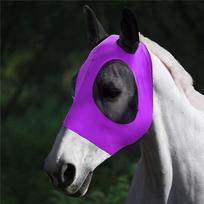1pc Horse Flying Mask Anti-Fly Worms Breathable Stretchy Knitted Mesh Masks With Ears Horse Biking Equipment High Quality Practical Daily Use violetinė