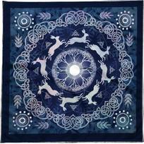 Tarot staltiesė Altorių audinys Simbolis Triušis Astrologija Staltiesė Kortų audinys Divinacijoms Gobelenas Sienų dekoracija 75x75cm gray