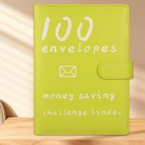 Couples 100-Day Savings Challenge Binder with Piggy Bank gray