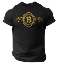 Bitcoin T-Shirt Crypto Currency Traders Gold Coin Black Shirt XL black