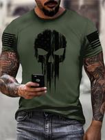 Marvel Punisher vyriški marškinėliai su skaitmenine spauda, Superherojų anime marškinėliai, Kaukolės marškinėliai L raudona