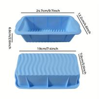 Easy Release Silicone Loaf Pan, Non-Stick Rectangular Mold with Anti-Slip Handles for Baking Bread, Cakes, Brownies, 100% Food Grade Silicone 1pc gray