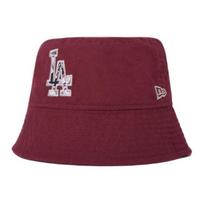 New Era Los Angeles Dodgers Polyester Viscose Linen Cotton Fisherman Hat Unisex hats Red-Brown 14529020 M-L gray