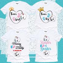 Team Boy Or Girl Gender Reveal and kids tshirt, Pregnancy Announcement 100 white