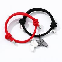 Matching Magnetic Game Controller Necklace Bracelet Set Gifts for BFF Couples Game Console Handle Best Friend, Friendship Sister black