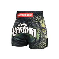 ANOTHERBOXER Muay Thai Shorts Men Training Fight Pants Professional Boxing Short Gym Combat Wear XXL black