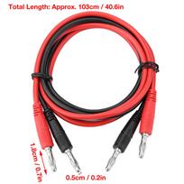 P1041 2Pcs 4mm Banana Plug to Banana Plug Test Cable Multimeter Testing Cables black