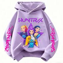 Cute Cartoon Huntrx Mira Rumi Zoey Kids HoTeen Girlsodie Hip Hop Long Sleeve Sweatshirt For 120 purple