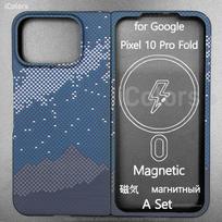 for Google Pixel 10 Pro Fold Magnetic MagSafe Case Aramid Carbon Fiber Case Ultra Thin Lightweight Aramid Fiber Cover Google Pixel 10 Pro Fold gray