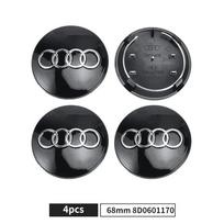4x 68mm 69mm Auto Wheel Caps Center Hub Cover Emblem Fit for Audi A1 A3 A4 A5 A6 A7 A8 Q7 S4 S6 C5 8D0601170 Car Accessories black