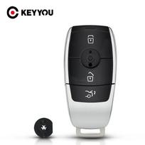 KEYYOU Remote 3 Button Car Key Shell For Mercedes Benz 2017 E Class S GLC CLE CLA GLB GLS W177 W205 W213 W222 X167 AMC Smart Key black