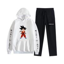 Seven Dragon Balls Son Goku Casual Sweatshirt and Straight Leg Pants Set XL white