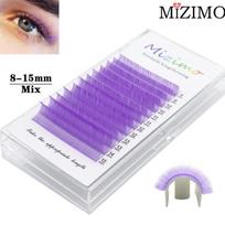 Spalva, priauginimas, dirbtinės blakstienos, purpurinis orchidėjų galas 0,07 mm, C/D, mišrus ilgis, makiažas, priauginimas. MIX(8-15mm)--0.07mm--C