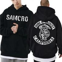 Unisex Grafiniai gobtuvai Dvi pusės Spausdintos raidės Sudadera Con Capucha Samcro Harajuku Juodi Populiarūs Sudadera Con Capucha Hombre 3XL white
