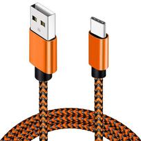 USB Type C Cable Date Sync 2.4A Fast Charging Nylon Braided Wire Charger Cable For Huawei Android Mobile Phones 1M 2M 3M 1m oranžinė