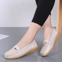 Nauji Natūralios Odiniai Batai Moterims Moteriški Mokasinai Moteriški Loafers Pavasario Rudens Motinos Batai Didelis Dydis G76 40 gray