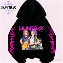 HUNTRIX SAJABOYS K-POP Group Boy Girl Pullovers Hoodie Outdoor Street Sports Casual Loose Children Long-sleeve Warm Sweatshirt 100 black