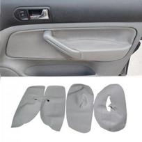 4 vnt. pilkos spalvos odinės durelių apdailos plokštės dangtelis, skirtas VW Bora Jetta Golf MK4 1998-2005 gray