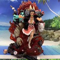 Demon Slayer Nezuko Guardian Gk Figure Mutated Kamado Dual Head Sculpt Seven Color Light Up Anime Statue Desk Decoration Present Plaything black
