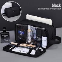 Elite Three-Layer Toiletry Bag: Wet-Dry Separation, Large Capacity, High-End Style for Business Travel gray