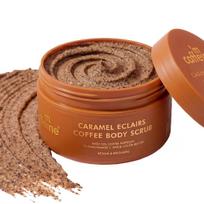 mCaffeine Caramel Eclairs Coffee Body Scrub for Removing Tan & Dead Skin| 10% Coffee Grounds, AHA- Glycolic & Lactic Acid | Smooth, Soft & Bright brown