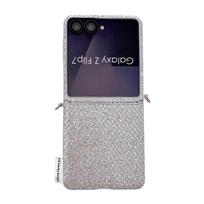 Rhinestone Pure Color Phone Case for Samsung ZFlip8/7/6/5 - Foldable Screen Protection Z Flip 8 gray